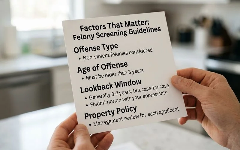 Factors that matter card for felony screening
