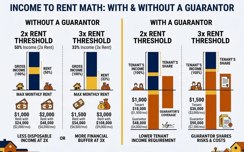 Income-to-rent math with and without a guarantor