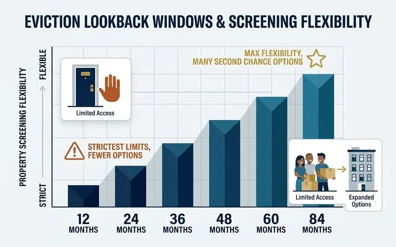 Lookback window chart for eviction age vs property flexibility