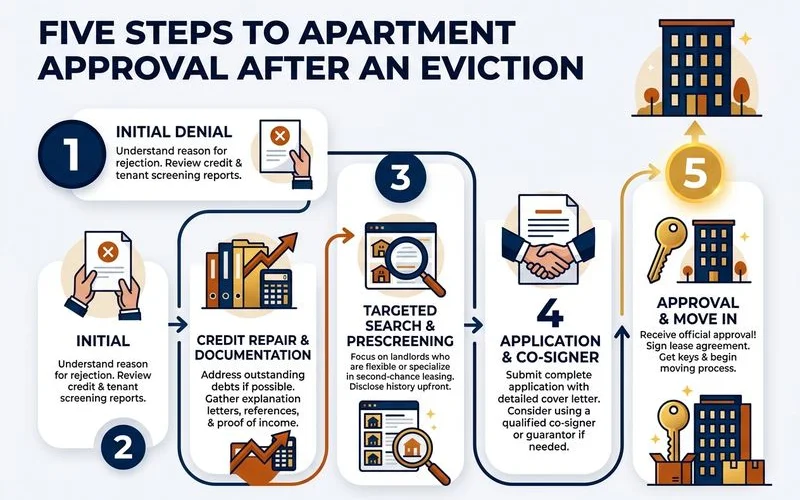 Step path to apartment approval after an eviction