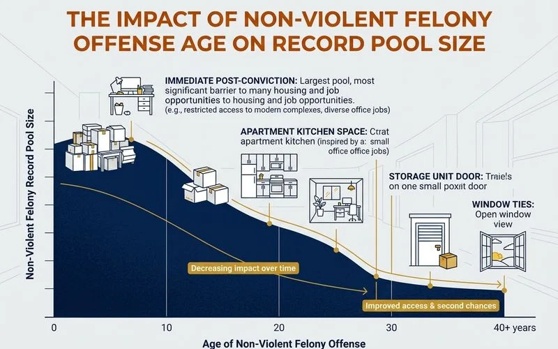 Offense-age impact graphic for non-violent felonies