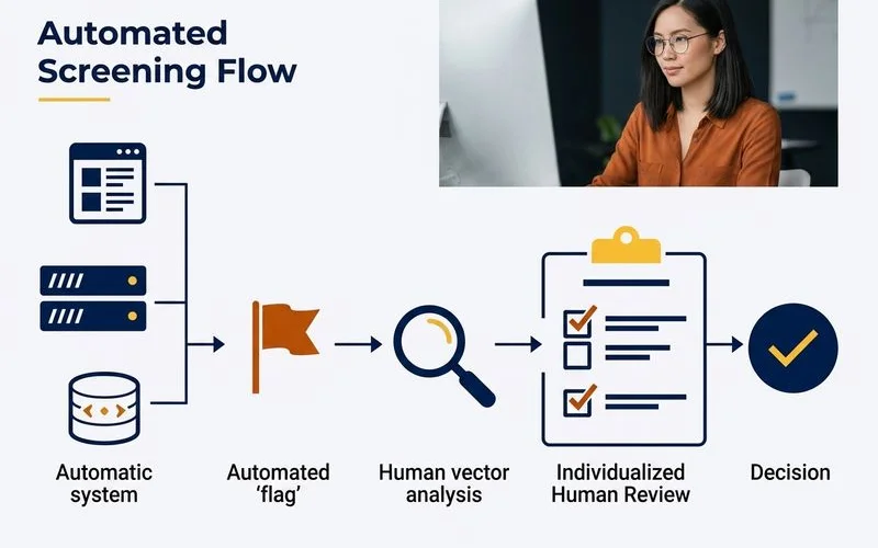 Screening flow: automated flag to individualized review