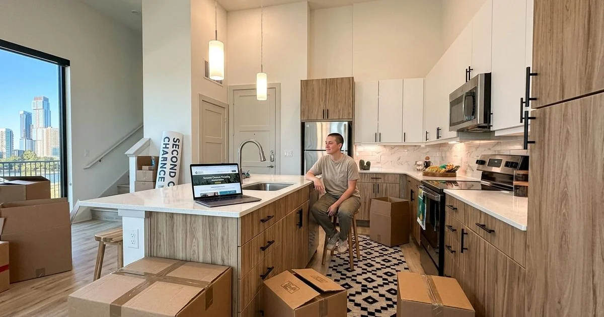 Renter reviewing credit-flexible Austin apartment options