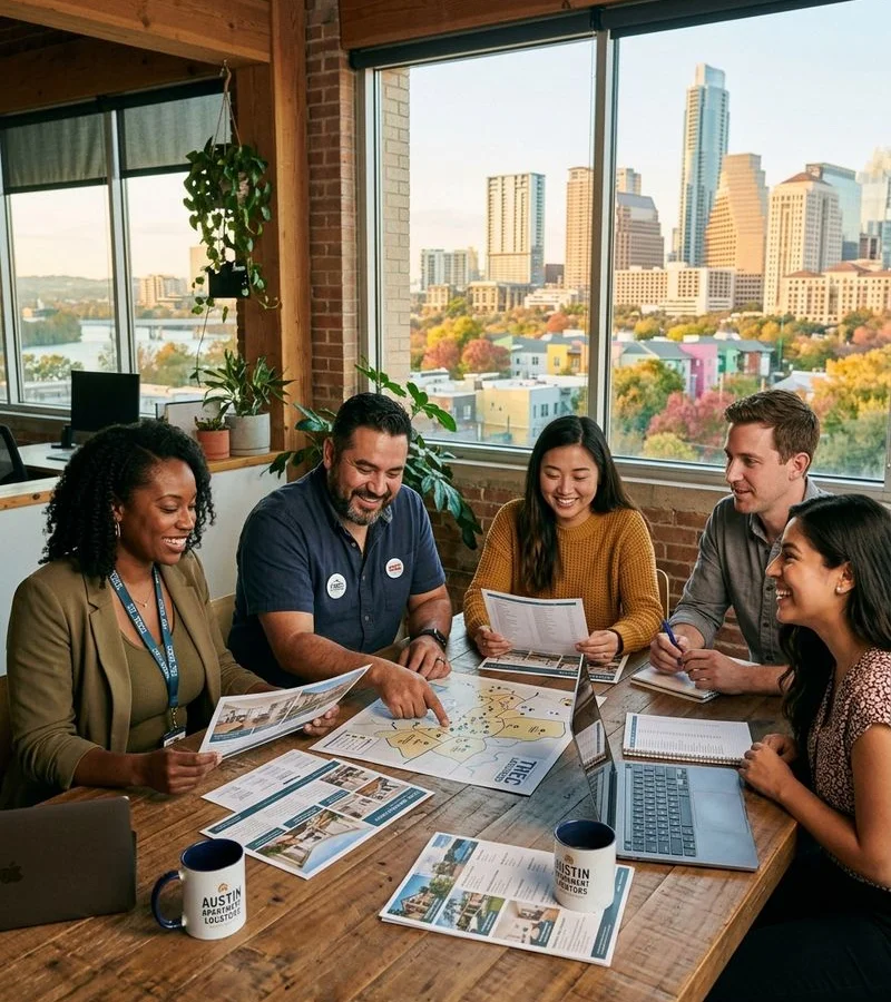 Austin Second Chance Apartments team in their office